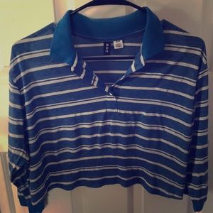 Blue BDG striped crop top